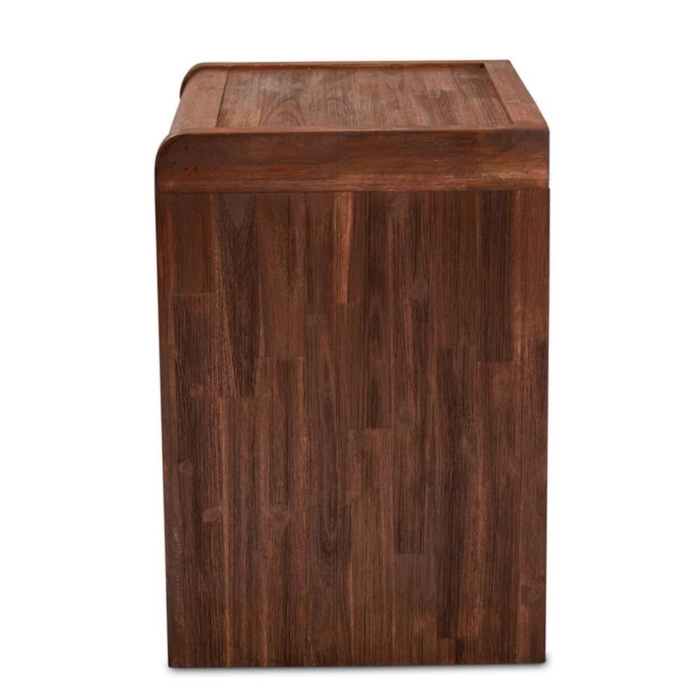 Baxton Studio Torres Brown Oak Finished 2-Drawer Wood Nightstand