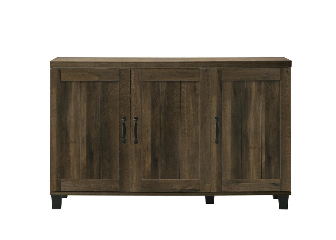 Lilola Home Corby 45&quot; W Dark Dusty Oak Finish 3-Door Shoe Cabinet