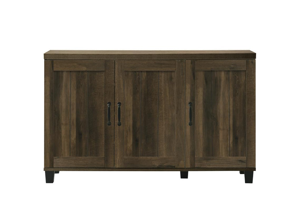 Lilola Home Corby 45" W Dark Dusty Oak Finish 3-Door Shoe Cabinet