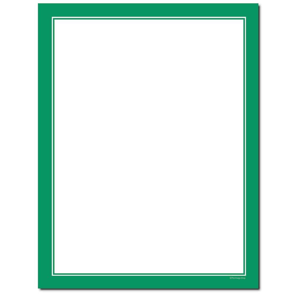Basic Border Letterhead Laser & Inkjet Printer Paper - Brights (Green, 100 Pack)