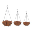 Bnf 3Pcs Hanging Coconut Basket Planter Flower Pot Back Black Metal Frame Hanger|Yard, Garden & Outdoor Living|Gardening Supplie