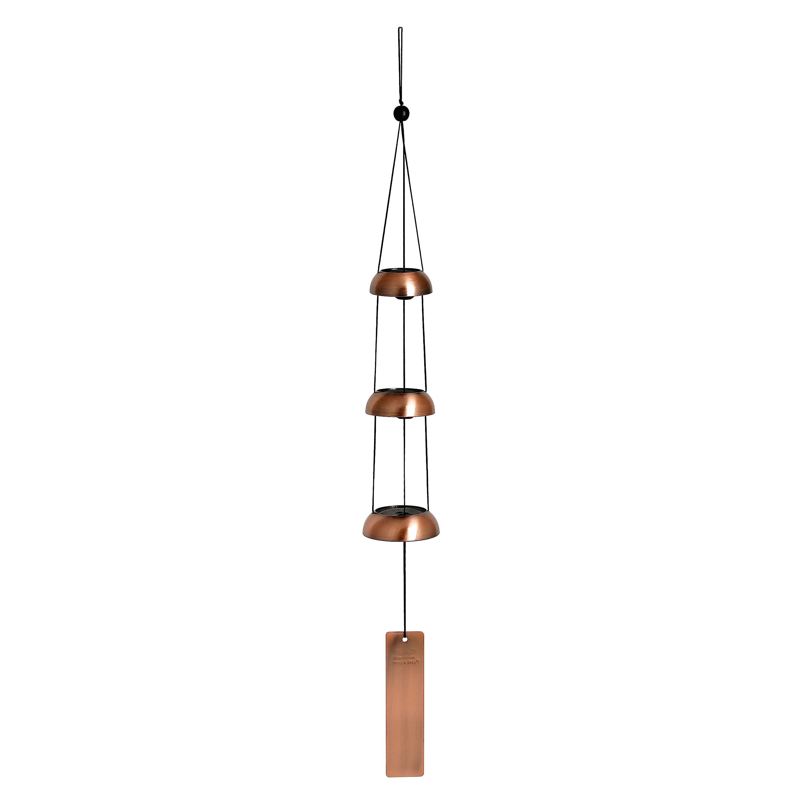 Woodstock Chimes Signature Collection, Woodstock Temple Bells, Trio (24') Copper, Wind Bells For Outdoor, Patio, Home Or Garden