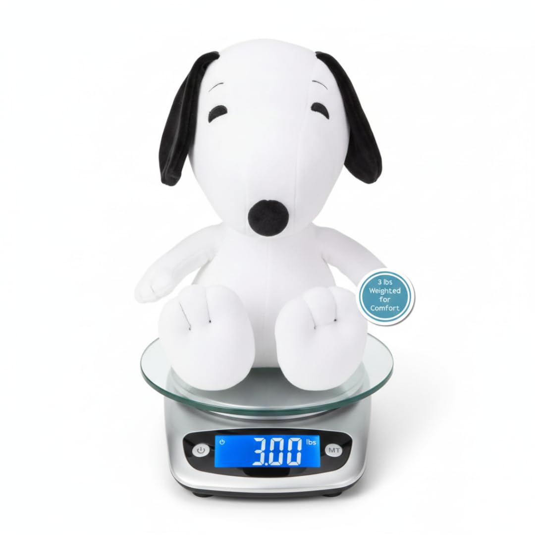 Franco Calm Peanuts Snoopy Bedding Super Soft Plush Calming 3Lb Weighted Cuddle Pillow Buddy, Comfort Pillow (Officially License