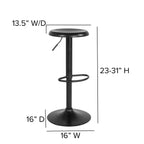 Flash Furniture Madrid Series Adjustable Height Retro Barstool In Black Finish