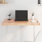 vidaXL Solid Oak Wood Table Top - Light Brown Handcrafted Live Edge Oak Tabletop for Diverse Applications, Utility & Decor