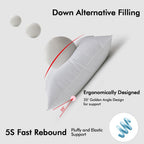 Miulee 22X22 Down Alternative Pillow Insert Euro Decorative Throw Pillow 22 Inch Body Pillow Bed Sleeping Pillow Ultra Soft Fluf