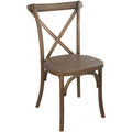 EMMA + OLIVER 2-Pack Hand Scraped Dark Natural X-Back Chair