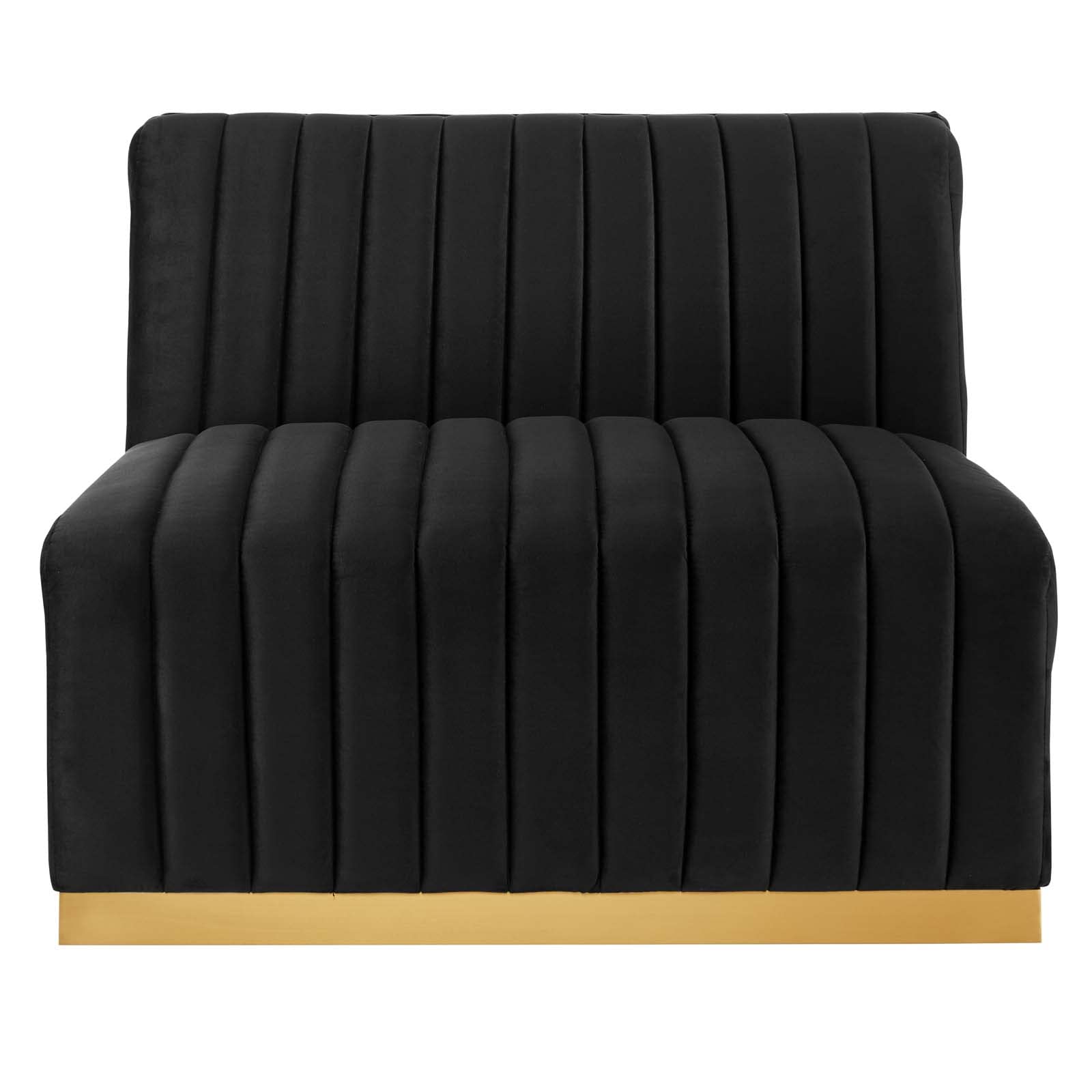Modway Conjure Channel Tufted Performance Velvet Armless Chair In Gold/Black