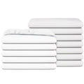 Pack Of 12 Fitted Sheets-White, 200 Tc, Poly-Cotton Blend, Hotel Quality, Durable, Premium Comfort And Style - By Pacific Linens