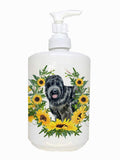 Caroline's Treasures CK2869SOAP Black Russian Terrier in Sunflowers Ceramic Soap Dispenser Hand Soap Dispenser Pump Bottles for 