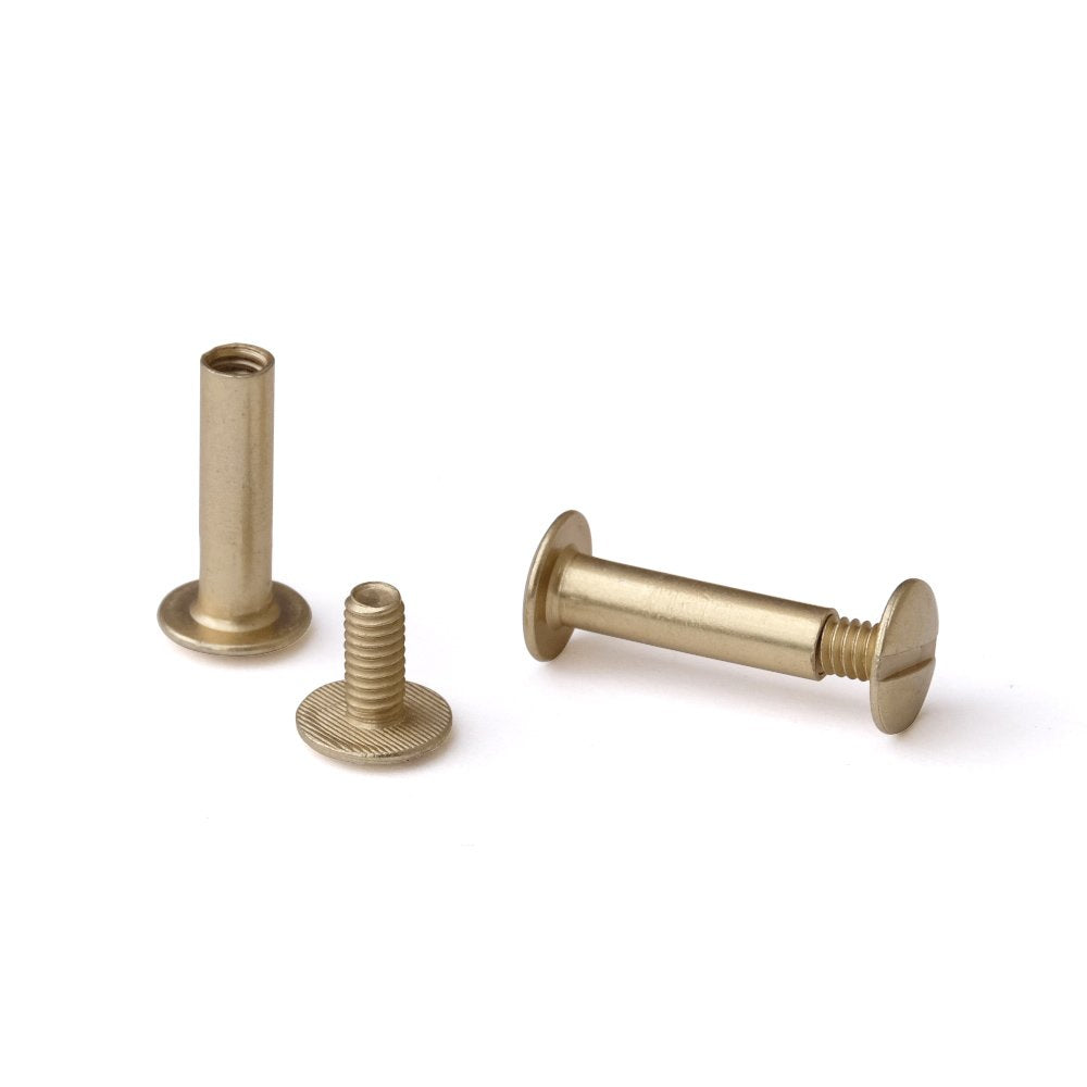 Trubind Chicago Screw And Post Sets - 3/4 Inch Post Length - 3/16 Inch Post Diameter - Antique Brass Aluminum Hardware Fasteners