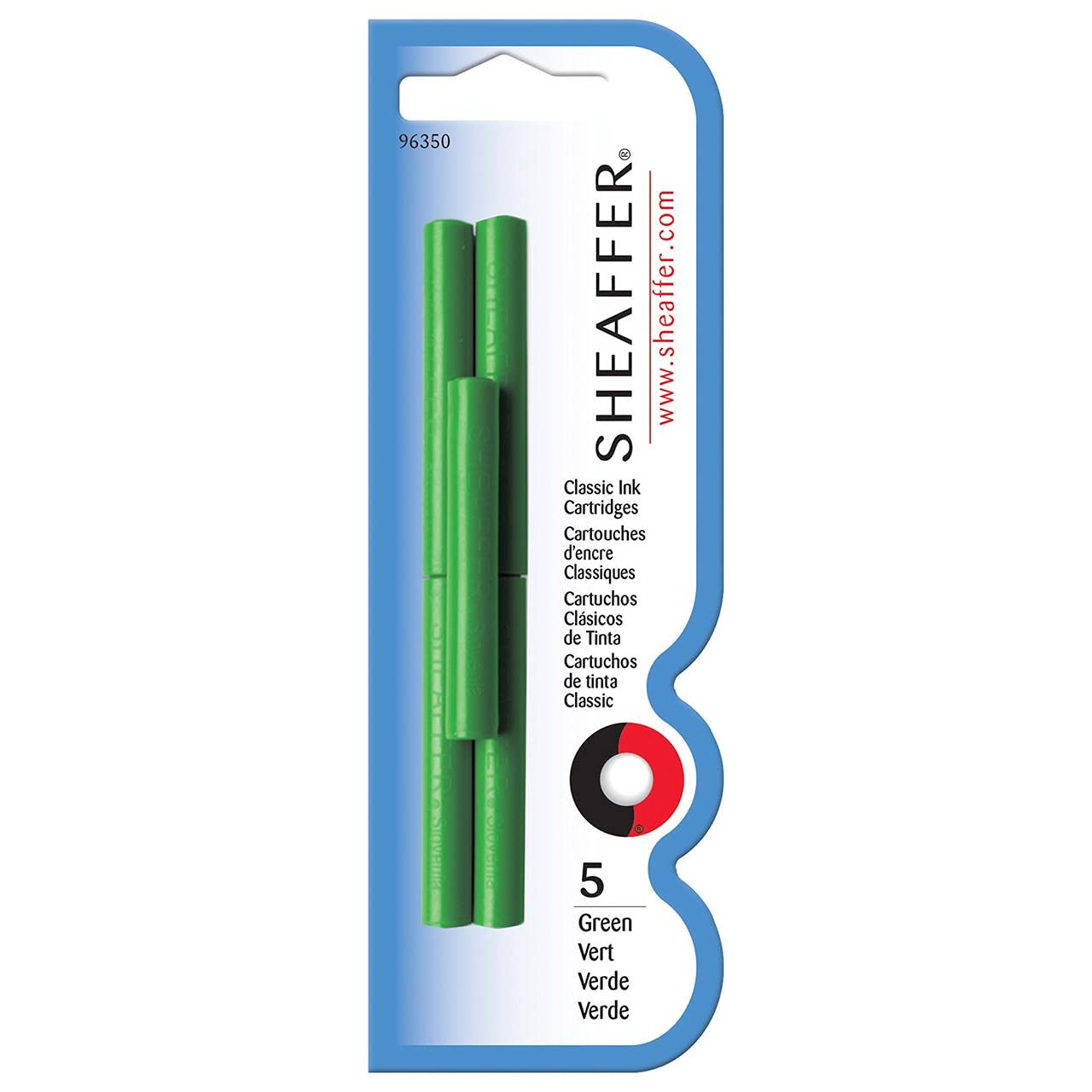 Sheaffer Skrip Fountain Pen Classic Ink Cartridge - Green (Five Per Card)