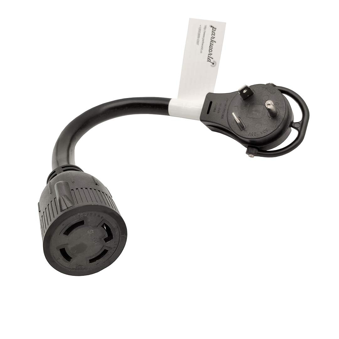 Parkworld 885446 Nema Tt-30P To L14-30R 30 Amp Generator Adapter Cord, Transfer Switch Adapter, Rv 30A Tt-30 Male Plug With Hand