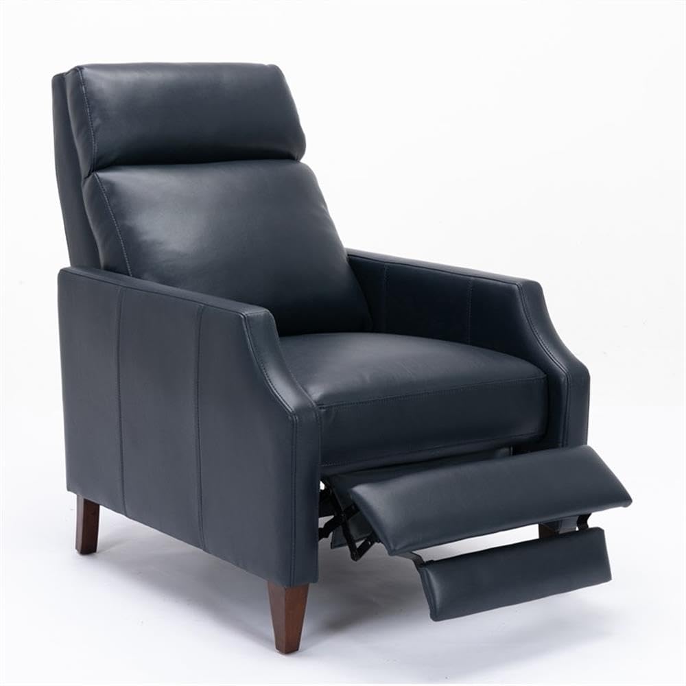 Comfort Pointe Balantyne Midnight Blue Faux Leather Push Back Recliner With Clip Arm