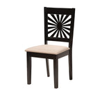 Baxton Studio Olympia 59.06-inch W Dining Set, Beige/Espresso Brown, 6-Piece (2311318010916HT)