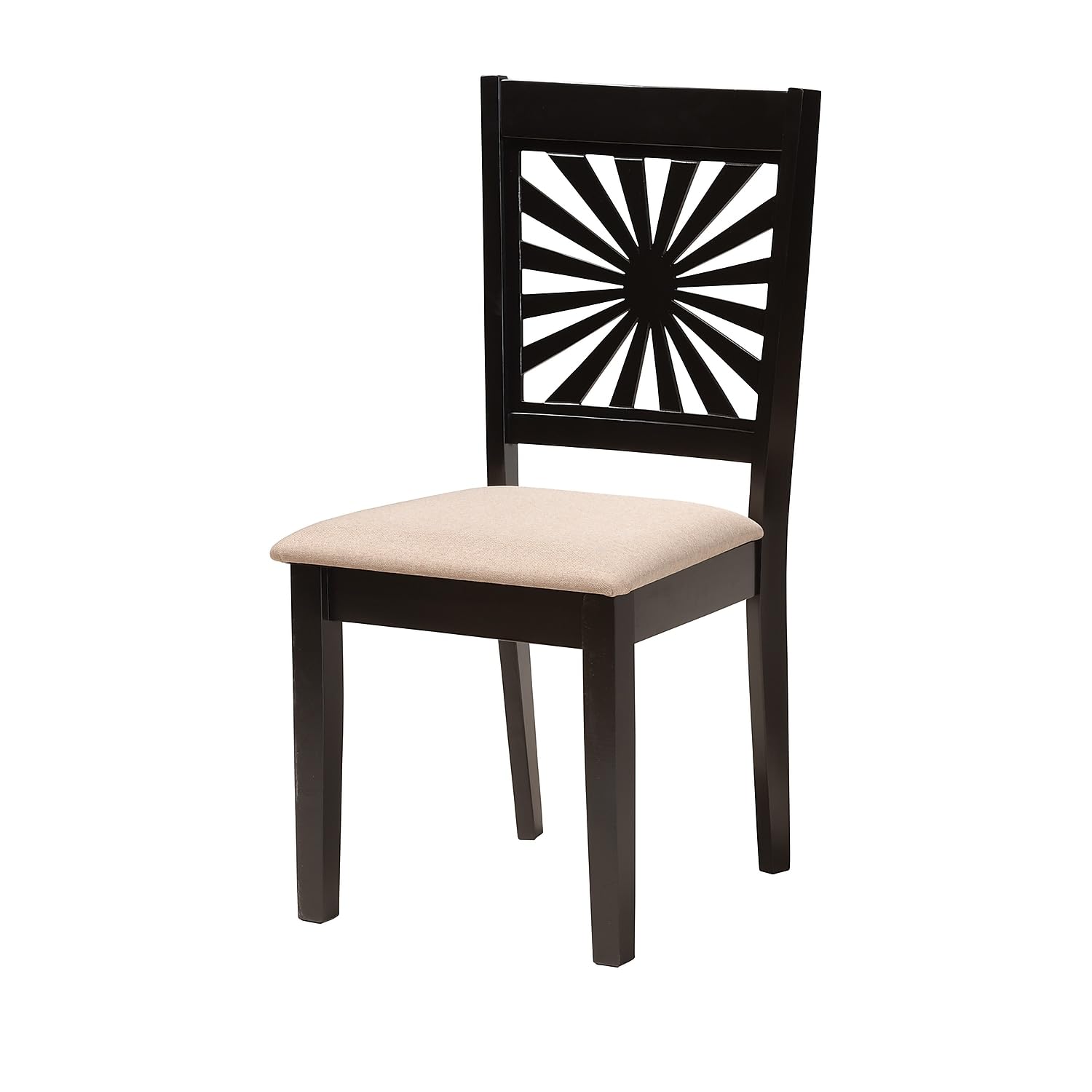 Baxton Studio Olympia 59.06-inch W Dining Set, Beige/Espresso Brown, 6-Piece (2311318010916HT)