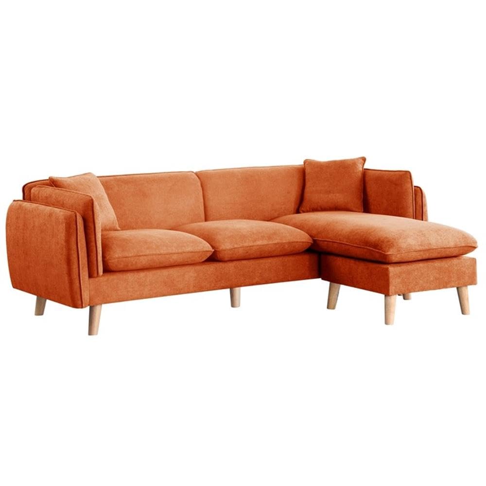 Gsdw Brayden Orange Fabric Sectional Sofa Chaise Ottoman And 2 Pillows