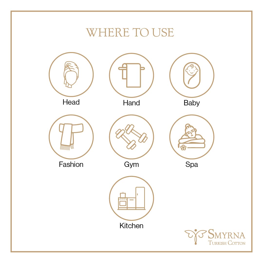 Smyrna Turkish Cotton Orientina Series Turkish Hand Towels Set Of 2, 16X40 Inch, Decorative Turkish Hand Towels For Bathroom, Ki