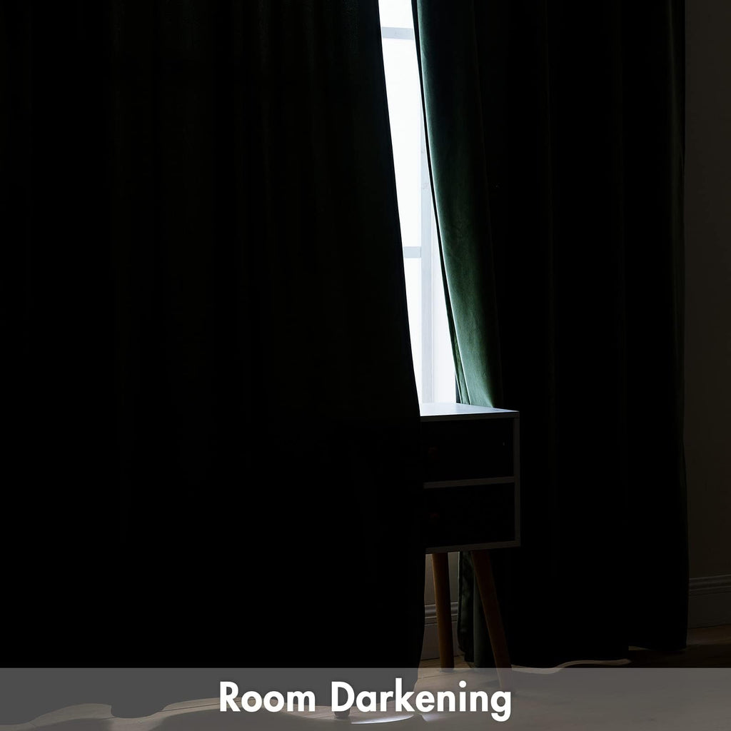 Miulee Olive Green Velvet Curtains Thermal Insulated Blackout Curtain Drapes For Bedroom Living Room Darkening 120 Inches Long Curtains Panels Rod Pocket Set Of 2