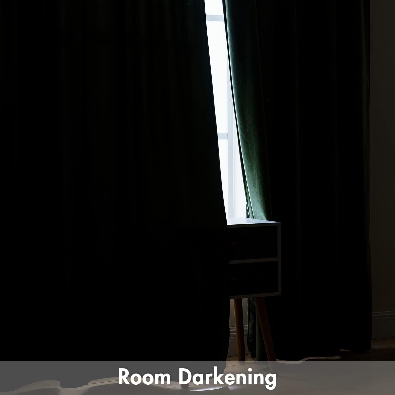 Miulee Olive Green Velvet Curtains Thermal Insulated Blackout Curtain Drapes For Bedroom Living Room Darkening 80 Inches Long Curtains Panels Rod Pocket Set Of 2