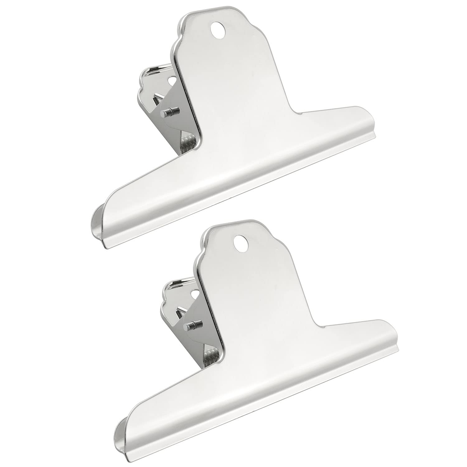 Bull Clip Bllndx 2Pcs 5.7Inch/145Mm Large Silver Metal Bull Dog Clips File Money Binder Clamps Binder Paper Clamp For Home Offic