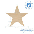 Large Wooden Stars, Star Cut Outs, Use As Star Wall D  Cor And Patriotic D  Cor, Unfinished Wood Crafts, 23 Inch, Pack Of 1