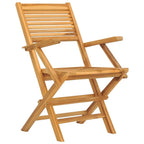 vidaXL Folding Patio Chairs 4pcs Set – 21.7"x24.4"x35.4" - Teak Wood Outdoor Seating – Foldable, Space-Saving Design - Smooth, Refined Finish – Comfortable Backrest and Armrests – Scandinavian Style