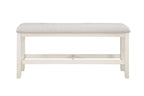 Steve Silver Furniture Hyland Traditional Counter Bench, Gray Upolstered Cushion Seating, Wood Bench, 1, White