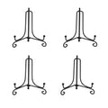 (4 Pack) Iron Display Stand, Black Iron Easel Plate Display Photo Holder Stand, Displays Picture Frames, Decorative Plates, Tabl