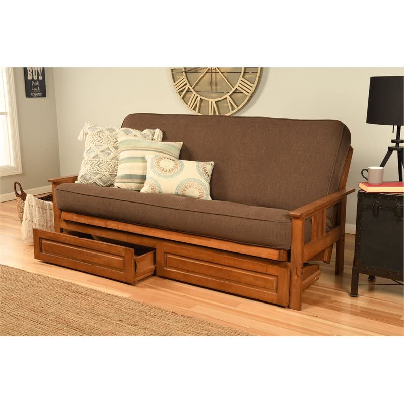 Kodiak Furniture Monterey Barbados Storage Sofa with Cocoa Brown Fabric Mattress
