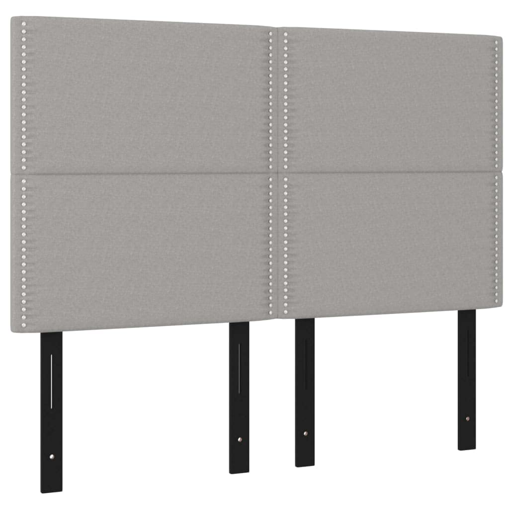 Vidaxl Led Headboard Home Indoor Bedroom Bed Accessory Upholstered Bed Header Furniture With Led Light Gray 56.7"X2"X46.5"/50.4" Fabric