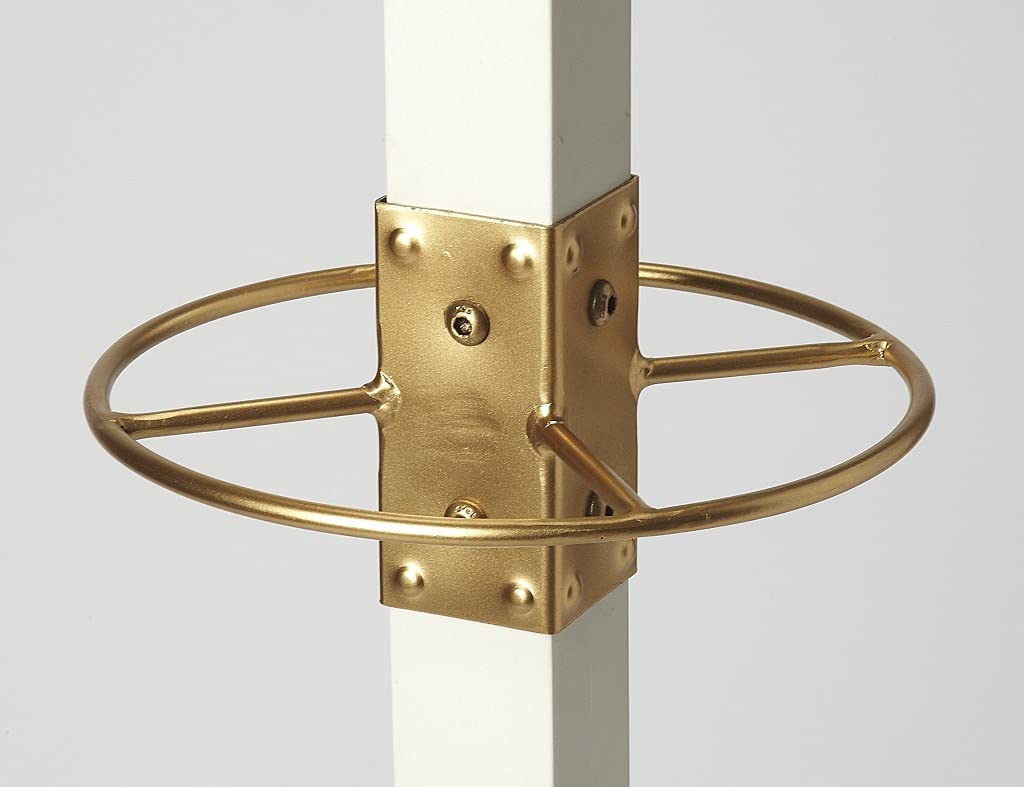 HomeRoots White, Gold Iron, Mango Wood Solids Logan Square White & Gold Coat Rack Tree