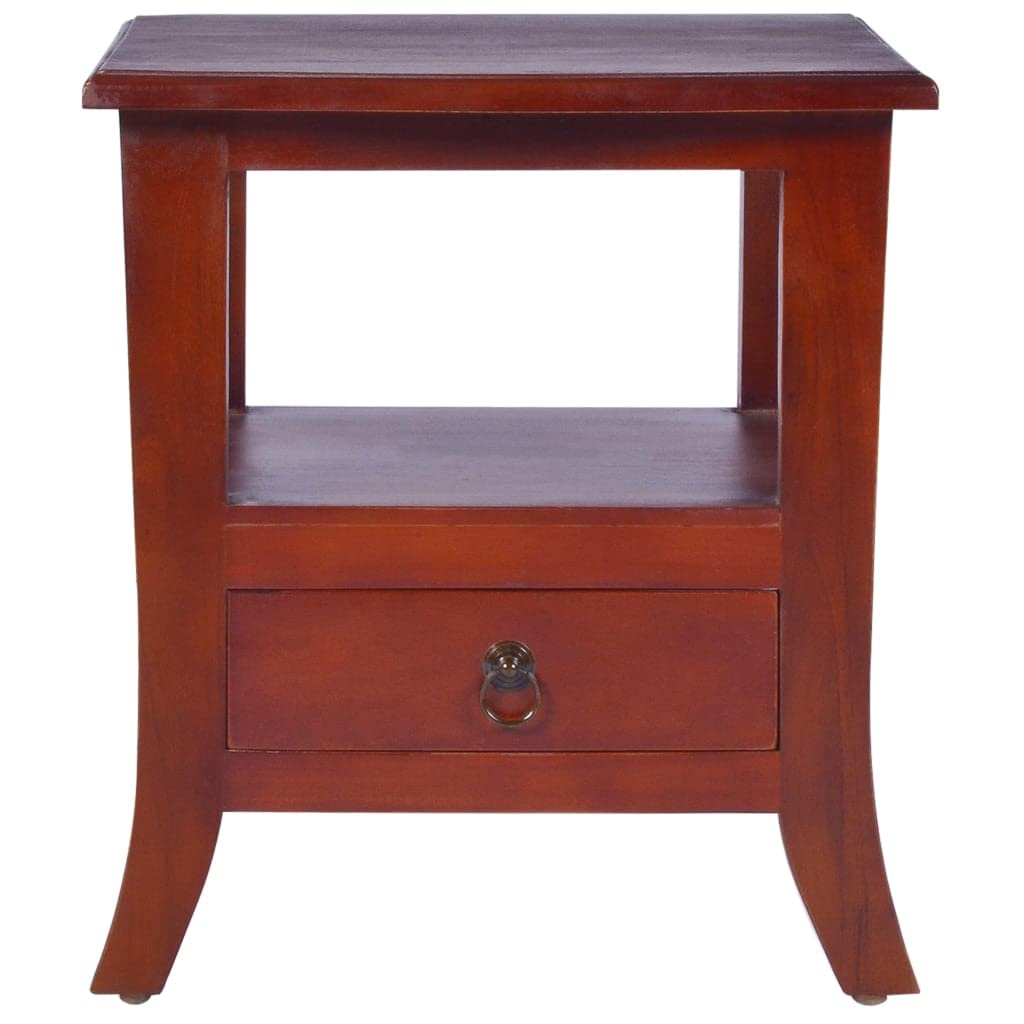 CHARMMA Bedside Cabinet Classical Brown Solid Mahogany Wood
