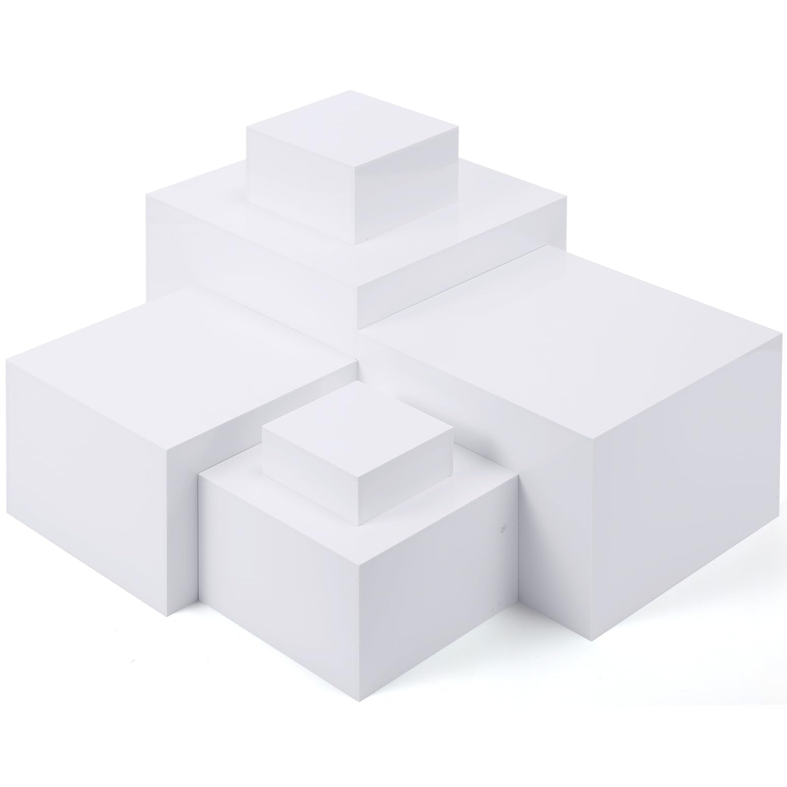 Geelin 6 Pack Acrylic Risers for Display Acrylic Cube Boxes Acrylic Risers Display Stands with Hollow Bottoms Acrylic Decorative