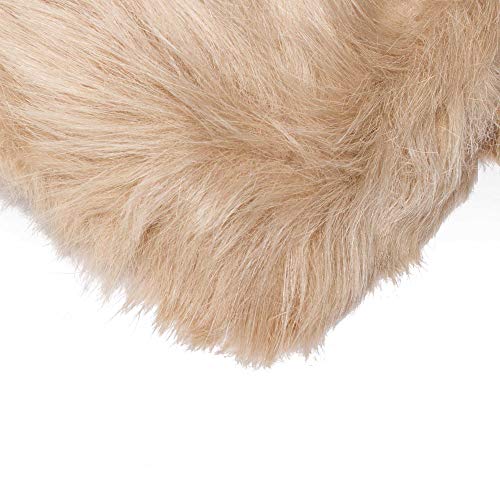 HomeRoots Decor 3-inch x 5-inch Tan Rectangular Faux Fur - Area Rug