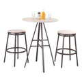 American Woodcrafters Jaidon 3-Piece Gray Metal Pub Height Table Set with Backless Swivel Stools