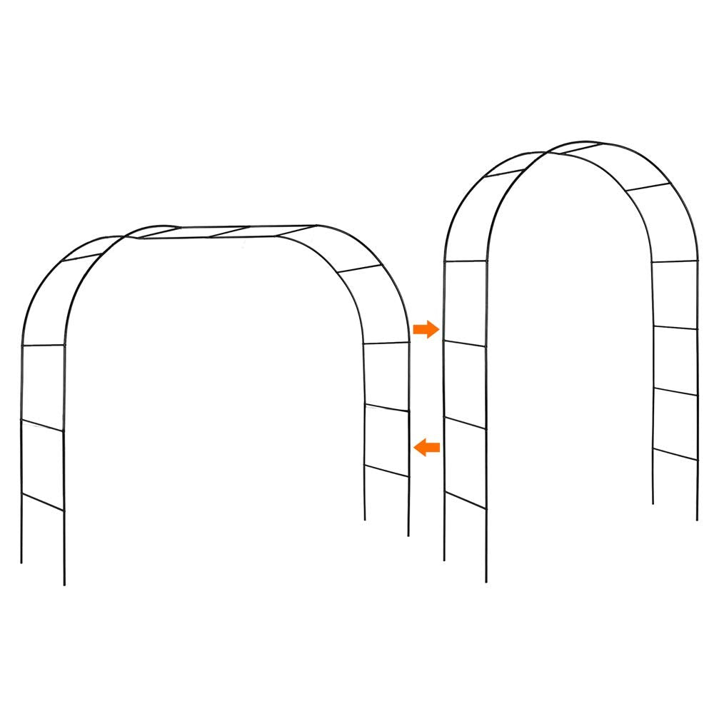 Mr.Ton Garden Arch Trellis For Climbing Plants Outdoor, Metal 7.8Ft Wide Arbor Arches For Raised Beds, Arched Pergola For Garden