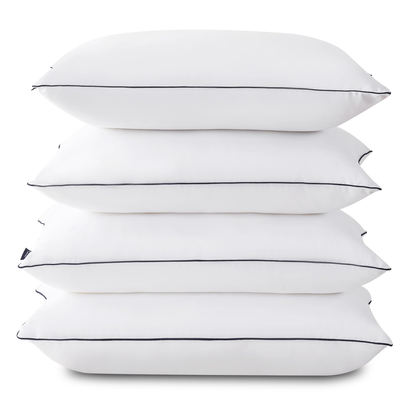 Gohome Pillows Queen Size Set Of 4 - Bed Pillows For Sleeping 4 Pack, Cooling Supportive Hotel Pillows With Premium Soft Down Al