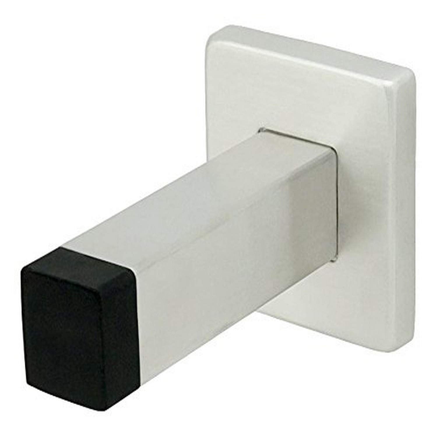 Inox Dsix14-32D Square Wall Mount Door Stop With Square Base, Satin Stainless Steel