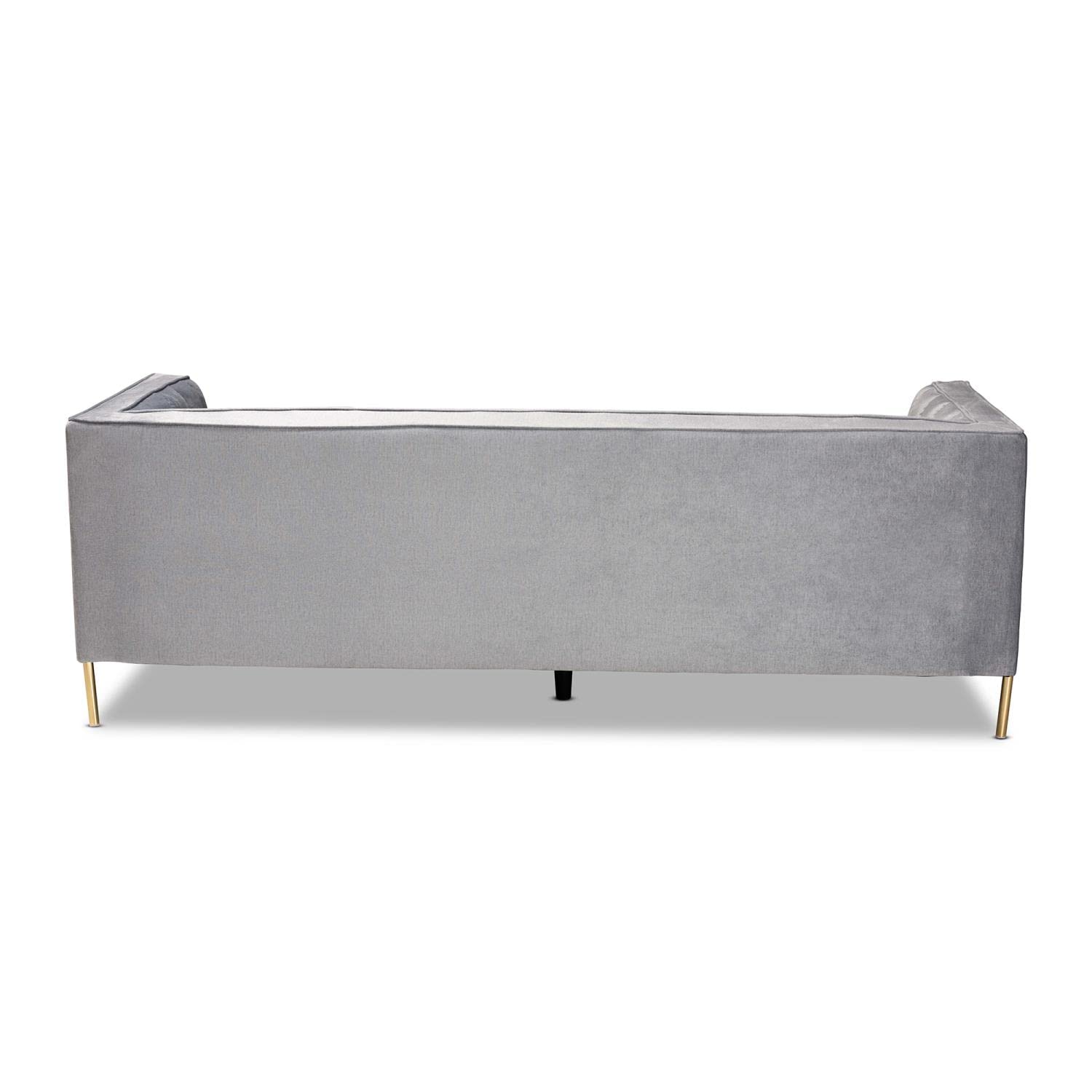Baxton Studio Maia Glam and Luxe Gray and Gold Finished Metal Sofa