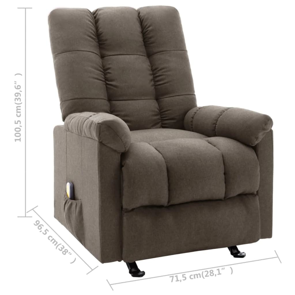 vidaXL Brown Modern Massage Chair - Recliner with Polyester Fabric, Plywood and Metal Construction, Comfortable Seating, Ideal for Relaxation