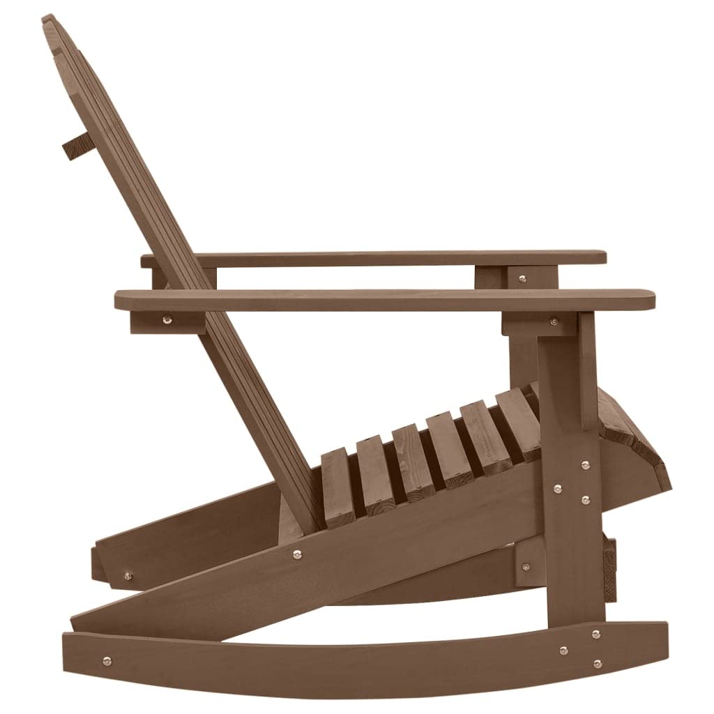 vidaXL Vintage-Inspired Patio Rocking Chair in Brown - Made from Durable Hardwood and Pinewood - Ideal for Outdoor Living Spaces - Weather-Resistant and with a High Load Capacity