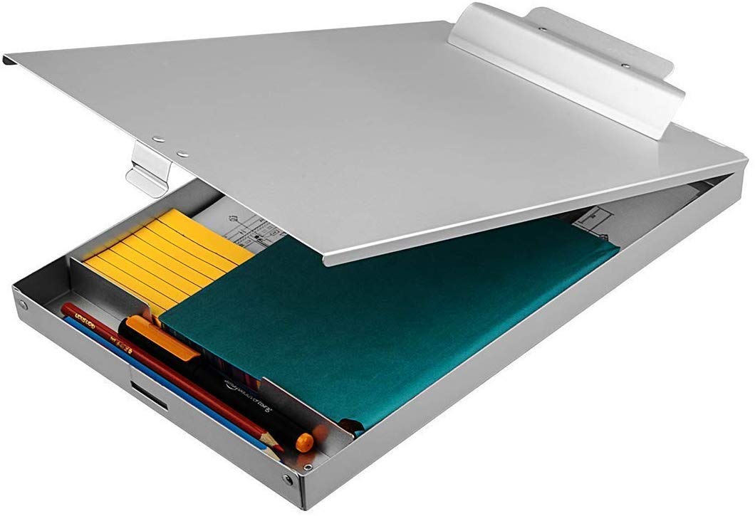 Zczn Recycled Aluminum Storage Clipboard, Clipboard Box, Form Holder, Suitable For School, Office, Jobsite Or Medical Staff, 9.2