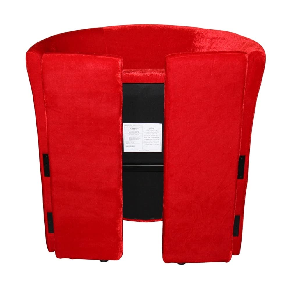 HomeRoots Wood, Polyurethane Foam: 97%, Polyester Fabric: 3% 25' Luxurious Wood and Red Microfiber Folding Chair
