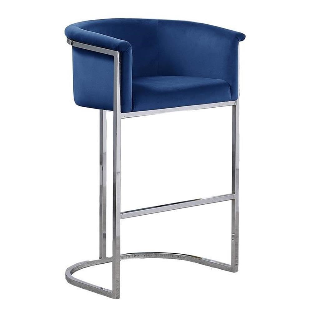 Best Quality Furniture CH210-220 Counter Height Chairs, Single, Navy Blue/Silver