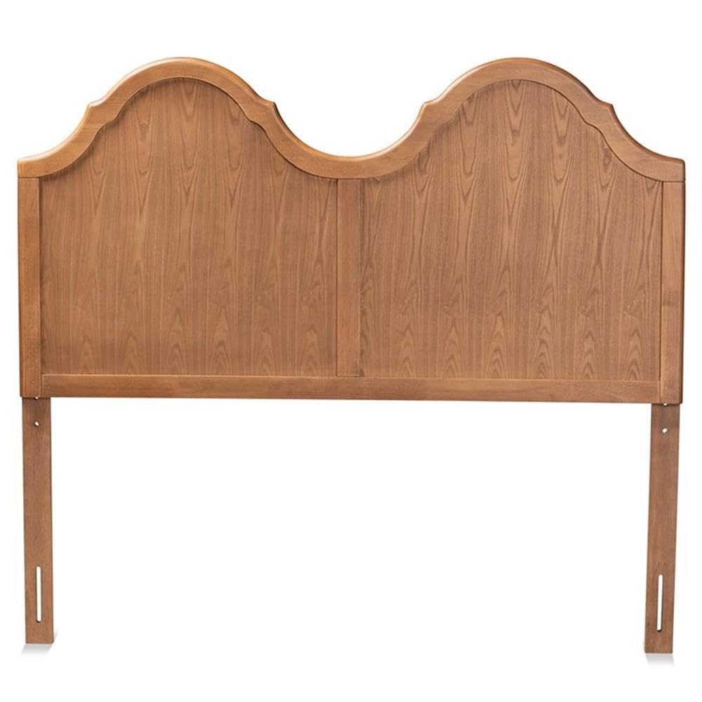 Baxton Studio Tobin Vintage Classic and Traditional Ash Walnut Finished Wood Queen Size Arched Headboard