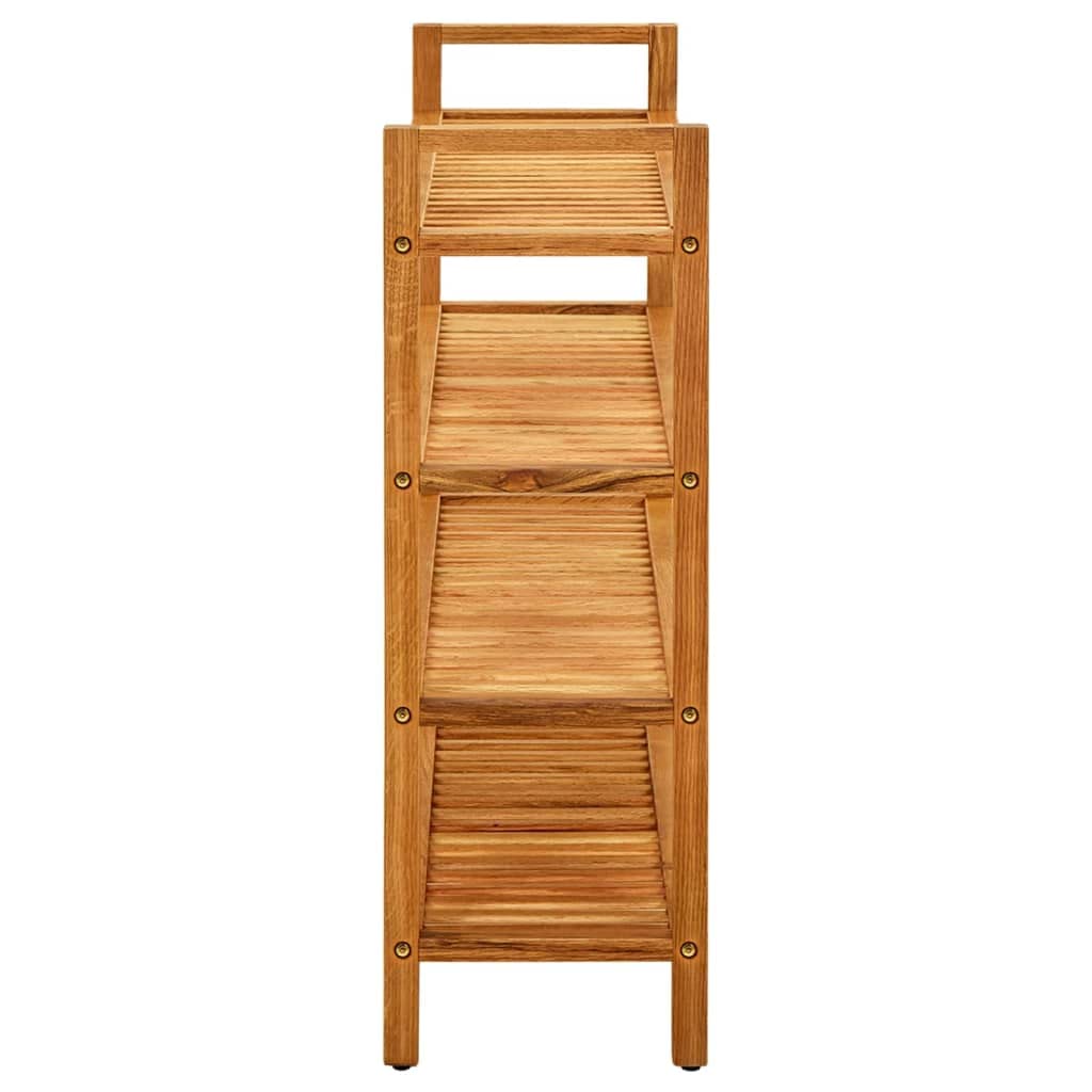 SKM Shoe Rack with 4 Shelves 39.3"x10.6"x31.4" Solid Oak Wood