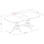East West Furniture NAPL9-SBR-W 9 Piece Kitchen Table Set Includes a Rectangle Dining Table with Butterfly Leaf and 8 Dining Chairs, 40x78 Inch, Saddle Brown