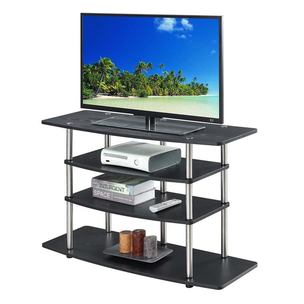Convenience Concepts Designs2Go No Tools Wide Highboy 4 Tier TV Stand for TVs up to 46 Inches, Black