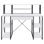 Acme Amiel Wooden 1-Drawer Writing Desk with Small Hutch in White and Black